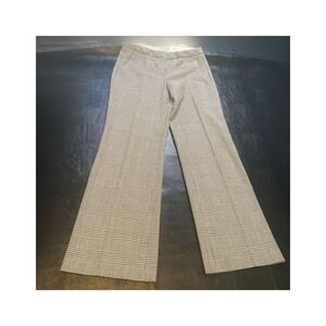 BROOKS BROTHERS Wool Blend Wide leg dress pants Brown Glen Plaid Women's Size 10